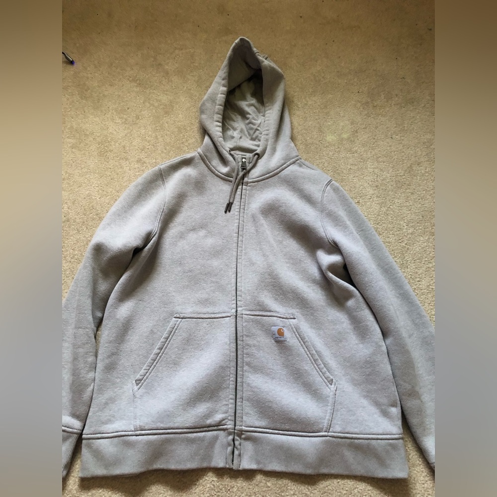Carhartt heavy duty grey zip up